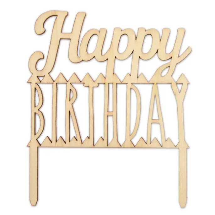 Topper de madera Happy Birthday - ScrapCooking
