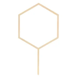 Topper de madera hexágono 15 cm - PartyDeco