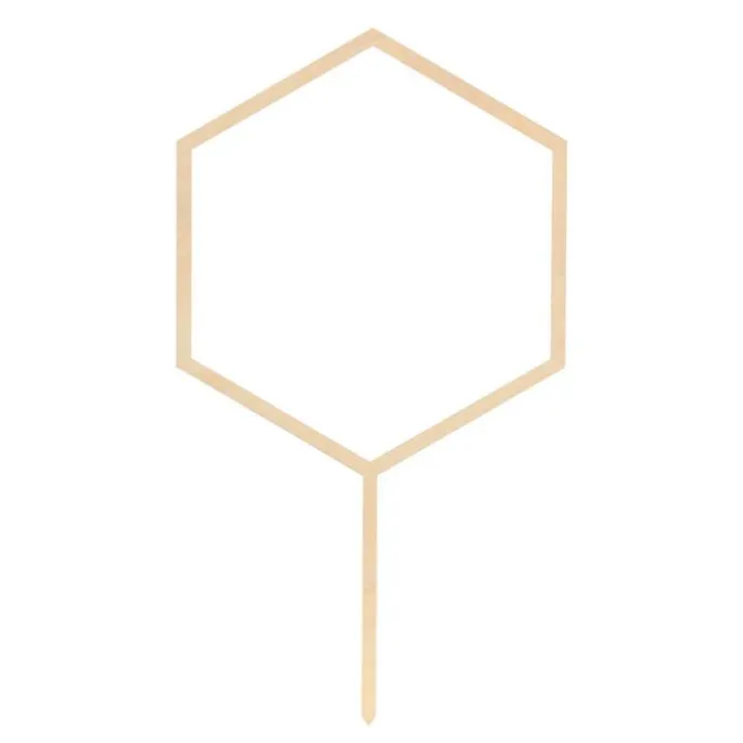 Topper de madera hexágono 15 cm - PartyDeco