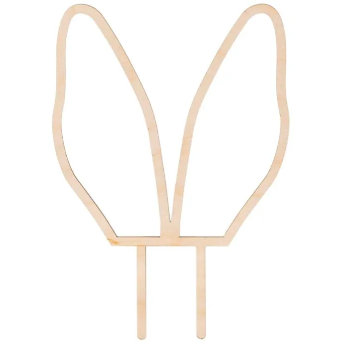 Topper de madera orejas de conejo Pascua 14 cm - PartyDeco