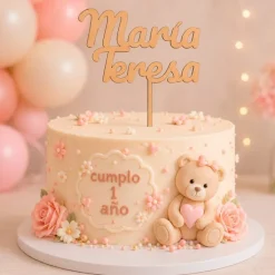 Topper de madera personalizado - Nombre o Texto (varias líneas)