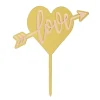 Topper dorado corazón Love 6,5 cm - Dekora