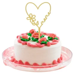 Topper dorado corazón Mamá 10 cm - Dekora