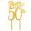 Topper dorado Happy 50 aniversario 10 cm - Dekora