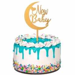 Topper dorado luna New Baby 10 cm - Dekora