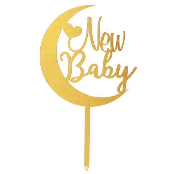 Topper dorado luna New Baby 10 cm - Dekora