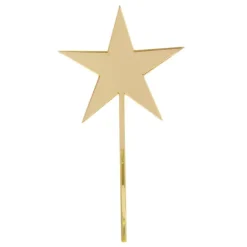 Topper estrella acrílica dorada efecto espejo 8 cm