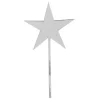 Topper estrella acrílica plateada efecto espejo 8 cm