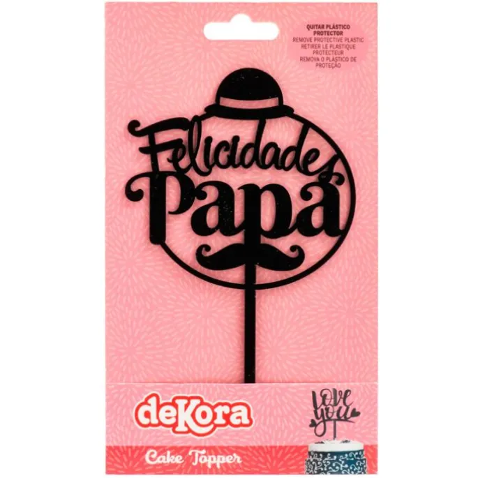 Topper Felicidades papá 15,6 cm - Dekora