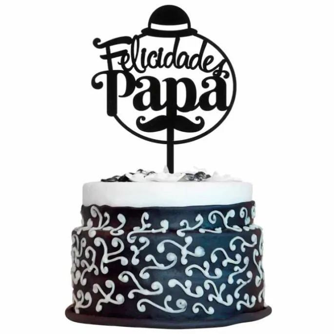 Topper Felicidades papá 15,6 cm - Dekora