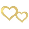 Topper frontal dorado corazones dobles de boda 15 cm