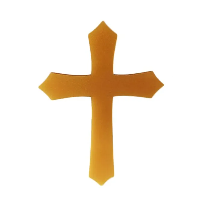 Topper frontal dorado cruz recta Comunión 9 cm - Cutter Sweet