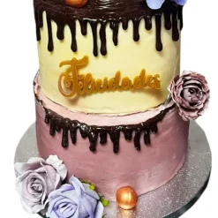 Topper frontal dorado felicidades 12 cm - Cutter Sweet