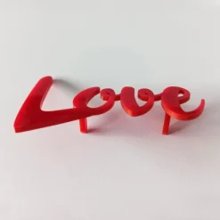 Topper frontal rojo Love 9,5 cm - Cutter Sweet