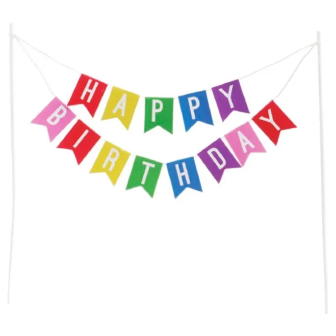 Topper guirnalda Happy Birthday 17,5 cm - Dekora
