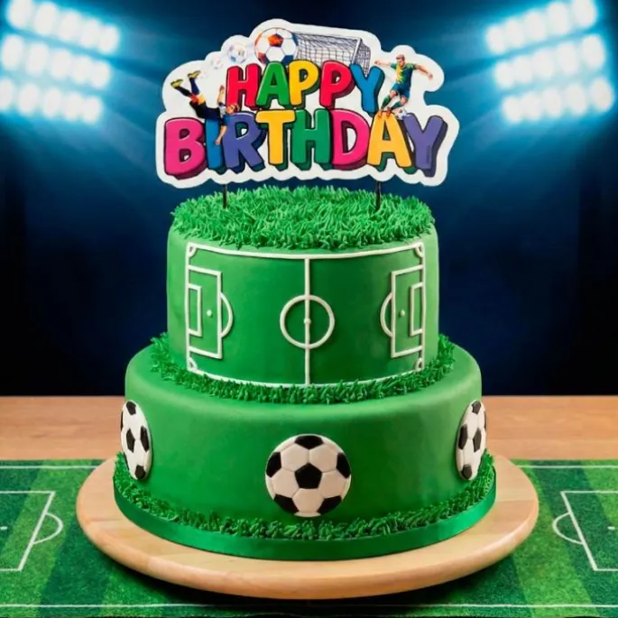 Topper Happy Birthday Fútbol 16,5 cm - Dekora