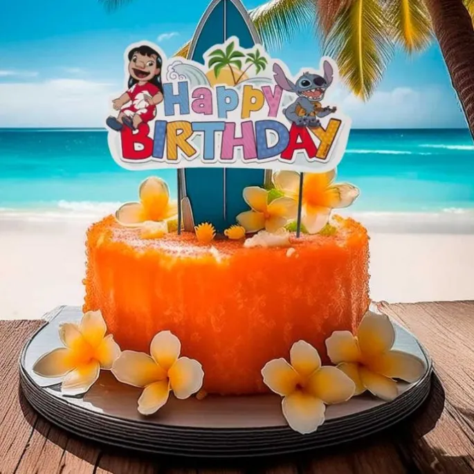 Topper Happy Birthday Lilo y Stitch 17 cm - Dekora