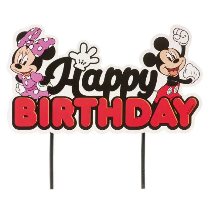 Topper Happy Birthday Mickey y Minnie 17,5 cm - Dekora