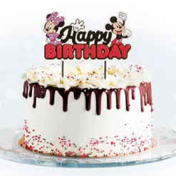 Topper Happy Birthday Mickey y Minnie 17,5 cm - Dekora