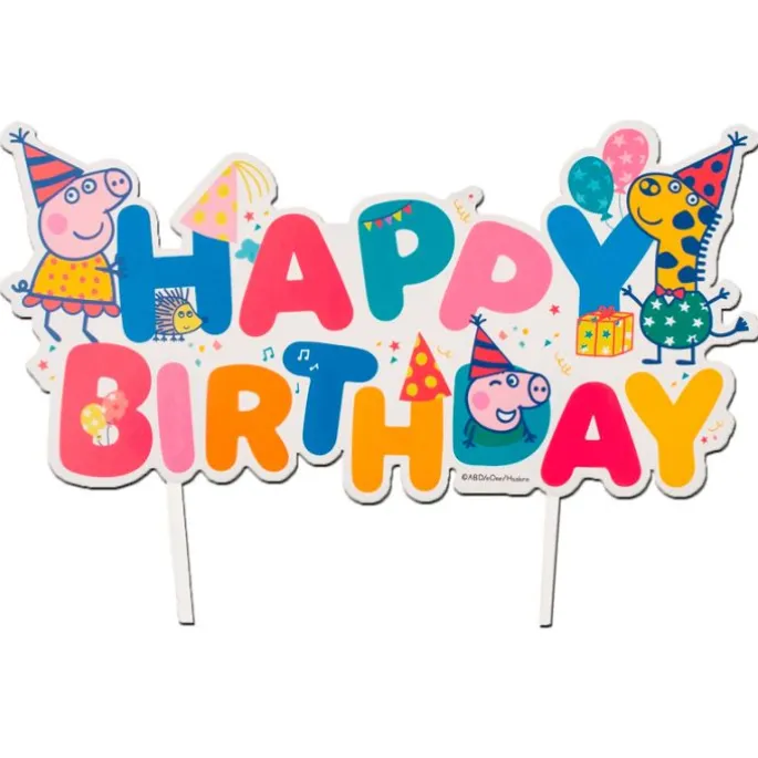 Topper Happy Birthday Peppa Pig 17 cm - Dekora