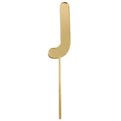 Topper letra "J" acrílica dorada efecto espejo 8 cm