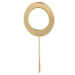Topper letra "O" acrílica dorada efecto espejo 8 cm