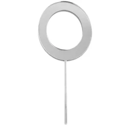 Topper letra "O" acrílica plateada efecto espejo 8 cm