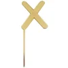 Topper letra "X" acrílica dorada efecto espejo 8 cm