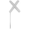 Topper letra "X" acrílica plateada efecto espejo 8 cm