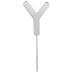 Topper letra "Y" acrílica plateada efecto espejo 8 cm