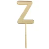 Topper letra "Z" acrílica dorada efecto espejo 8 cm
