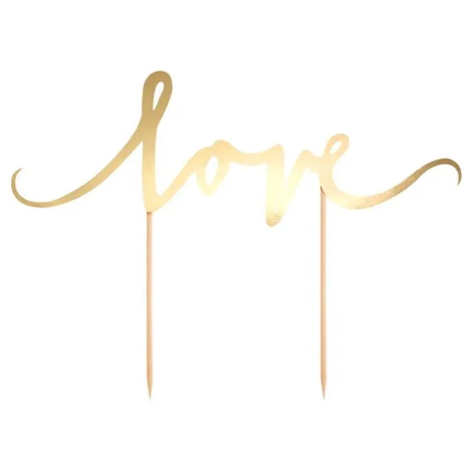 Topper Love dorado 23 cm - PartyDeco