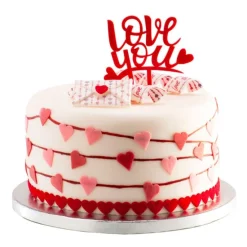 Topper Love You rojo 13,5 cm - Dekora