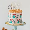 Topper Merry Christmas acrílico dorado efecto espejo 17 cm