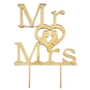 Topper Mr Love Mrs acrílico dorado efecto espejo 19 cm