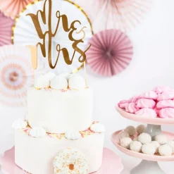 Topper Mr&Mrs dorado 25,5 cm - PartyDeco