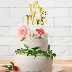 Topper Mr&Mrs dorado 25,5 cm - PartyDeco