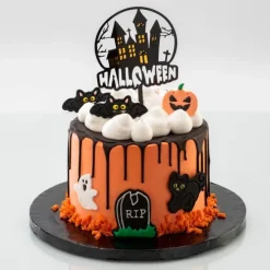 Topper negro casa encantada Halloween 10 cm - Dekora