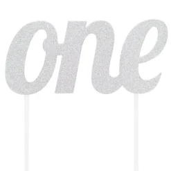 Topper número one plateado 15 cm - Creative Converting