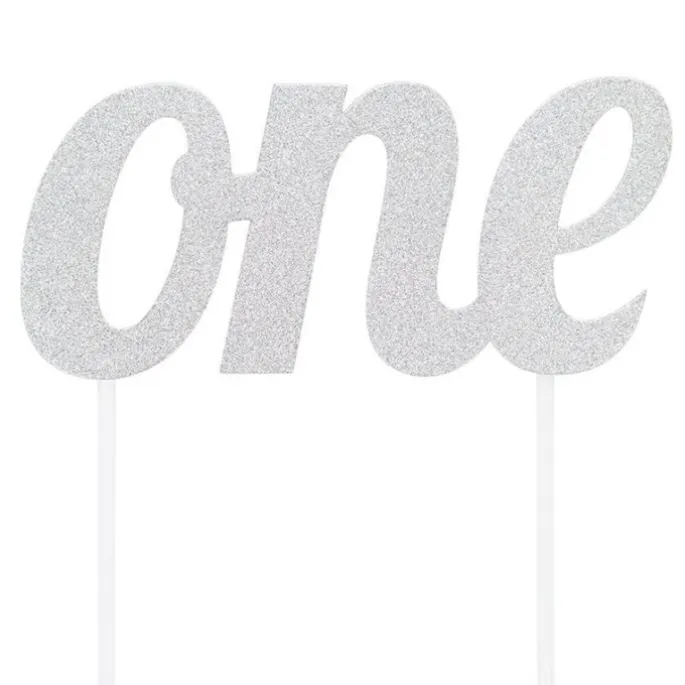 Topper número one plateado 15 cm - Creative Converting