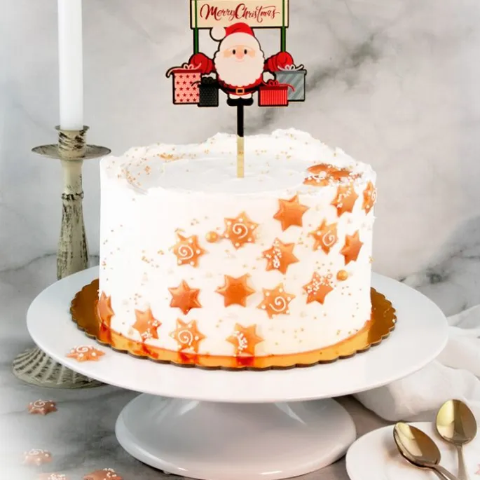 Topper Papá Noel Merry Christmas 10 cm - Dekora