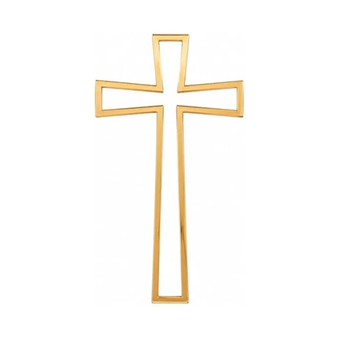 Topper para tartas dorado cruz comunión hueca 10,6 cm