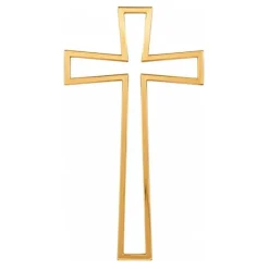 Topper para tartas dorado cruz comunión hueca 17,6 cm