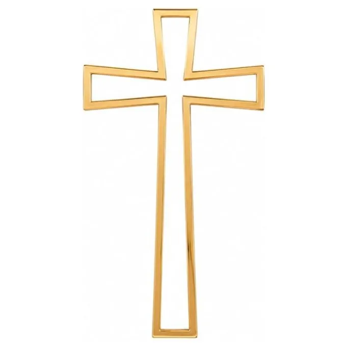 Topper para tartas dorado cruz comunión hueca 17,6 cm