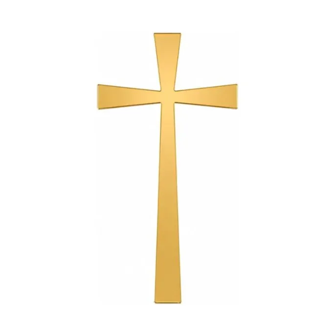 Topper para tartas dorado cruz comunión ancha 10 cm