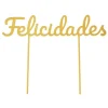 Topper para tartas dorado Felicidades 18 cm
