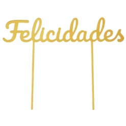 Topper para tartas dorado Felicidades 18 cm