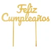 Topper para tartas dorado Feliz Cumpleaños 18 cm