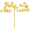 Topper para tartas dorado Feliz Año Nuevo 18 cm