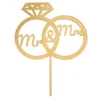 Topper para tartas dorado Mr & Mrs 18 cm